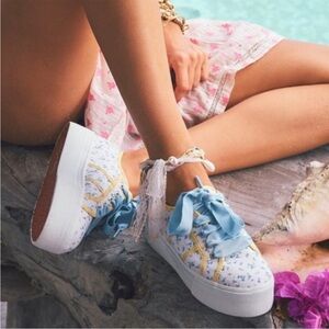 LoveShackFancy x Superga Womens Platform Floral Print Sneakers Size 9